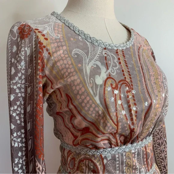 Toni Todd 1960s Ombre Paisley Lamé Maxi Dress - Picture 5 of 12
